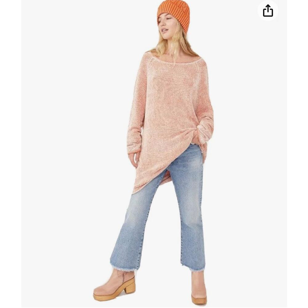Free People Lenox Tunic Sweater Tunic/Dress - Carrot Cake Combo - LG - Picture 4 of 11